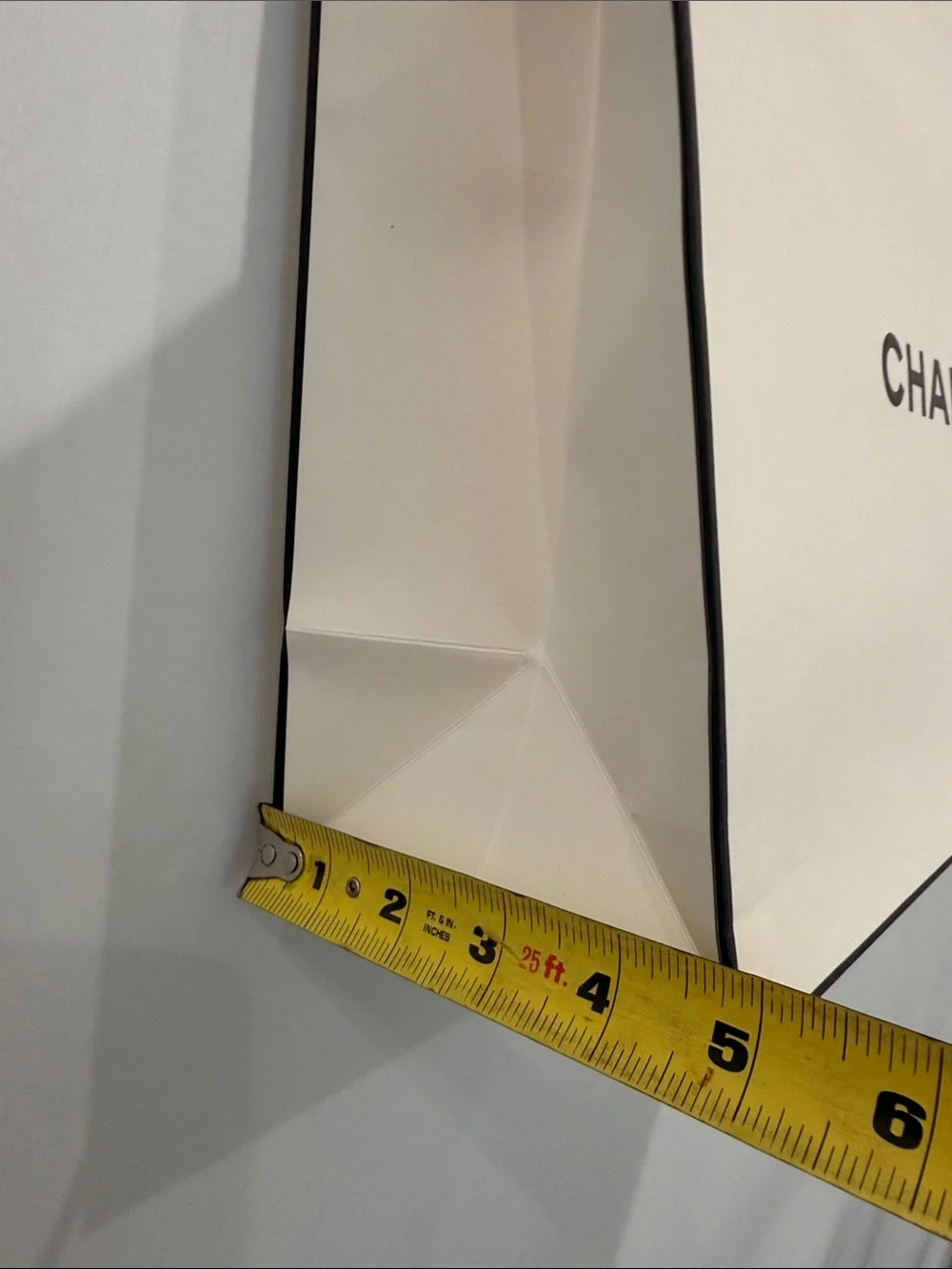 CHANEL White and Black Logo Gift Bag